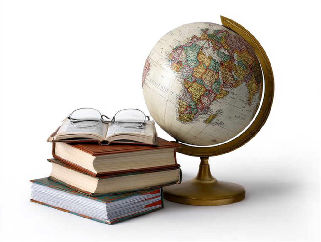 punklexa_httpss.mj.runRW5qVw3SO0w_A_globe_and_books_on_a_whit_3bc016cb-abd8-4775-9fe8-6e7b18d11aee_0.png